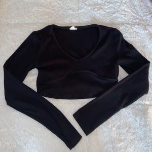 Garage Black Cropped Longsleeve